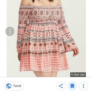 Mosaic Smocked Bell Sleeved Dress